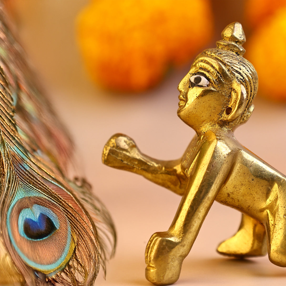 Brass Laddu Gopal Idol - Abhimantrit