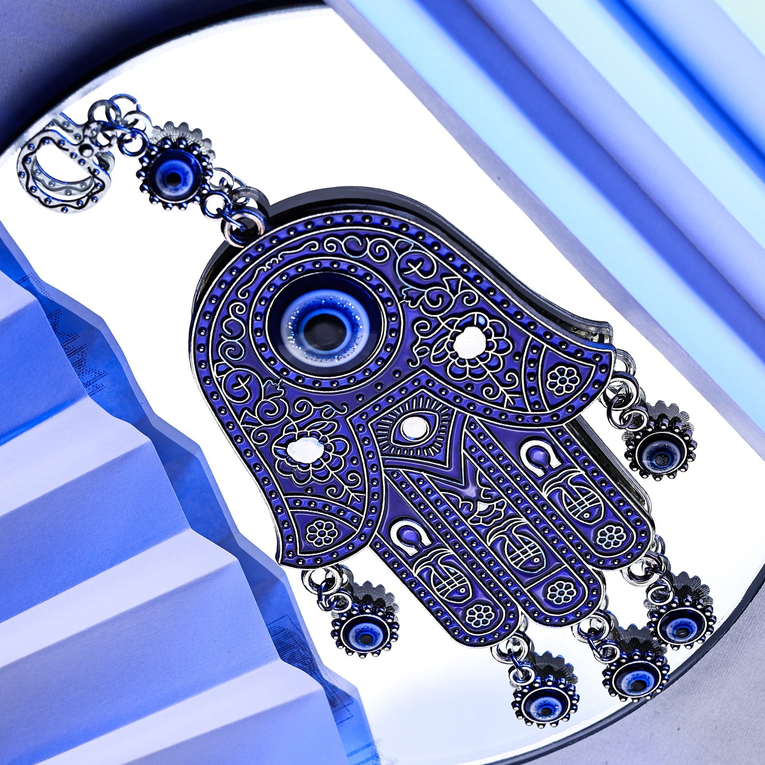 Big Hamsa Hand with Evil Eye Hanging - Abhimantrit