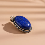 Lapis Lazuli Oval Stone Pendant - Abhimantrit & Certifiefd