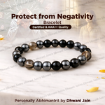 Protect from Negativity, Evil Eye, and Fear Bracelet (Smoky Quartz, Black Obisidian & Hematite)