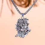 Silver Plated Krishna with Peacock Pendant - Abhimantrit