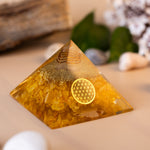 Yellow Citrine Pyramid - Abhimantrit