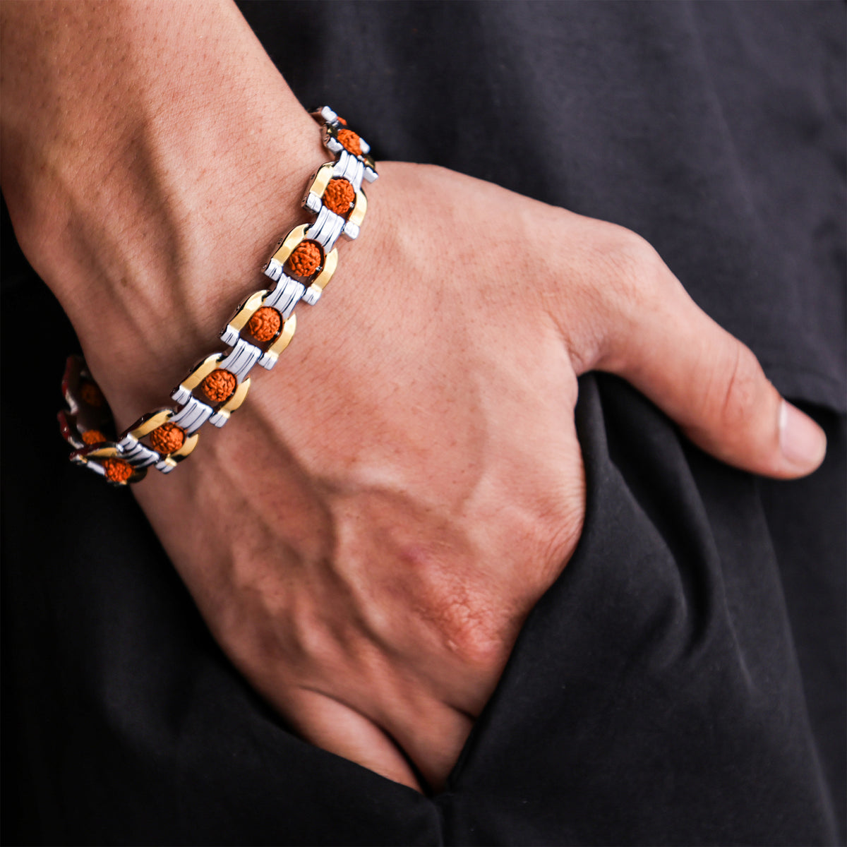 PanchMukhi Rudraksha Bracelet (IGP Gold & Silver Plating) – Abhimantrit