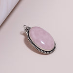 Rose Quartz Oval Stone Pendant - Abhimantrit & Certifiefd