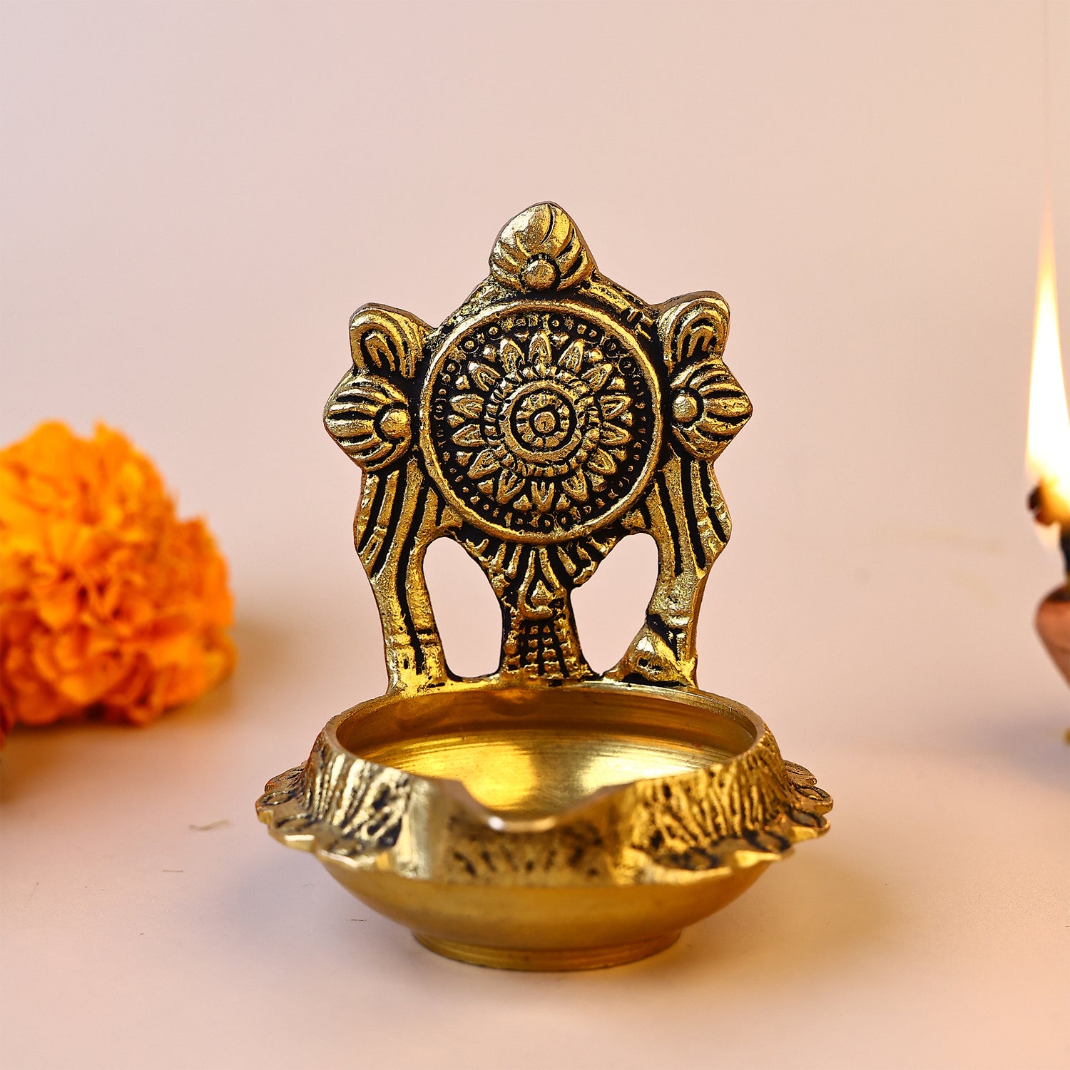 Brass Shagun Chakra Kuber Diya - Abhimantrit