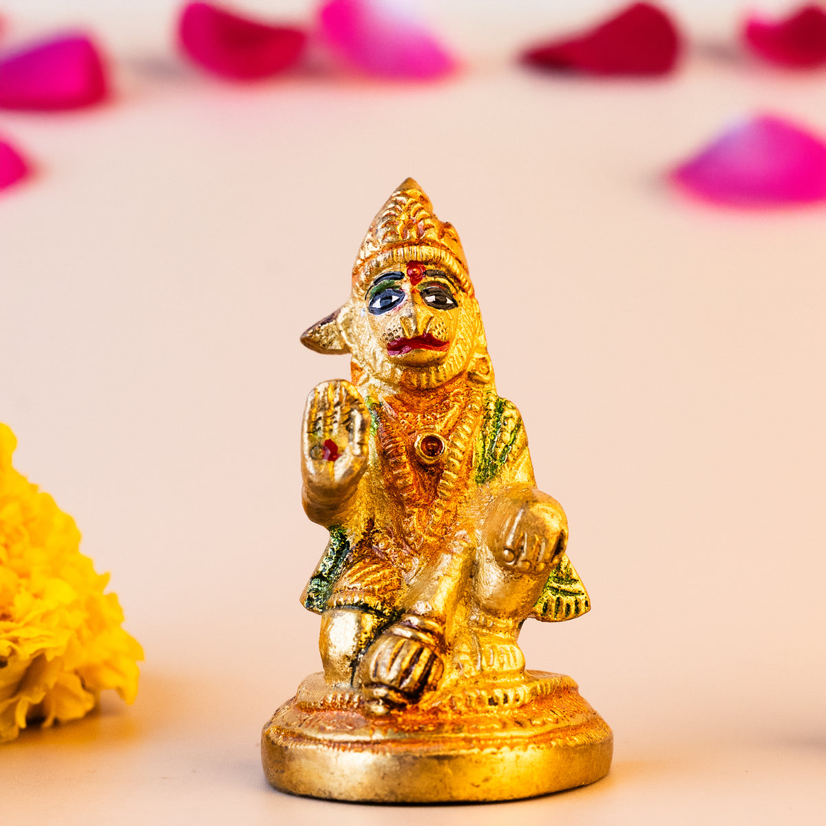 Brass Hanuman Ji Sitting Idol - Abhimantrit