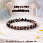 Rhodonite Bracelet (Abhimantrit) for Emotional Healing