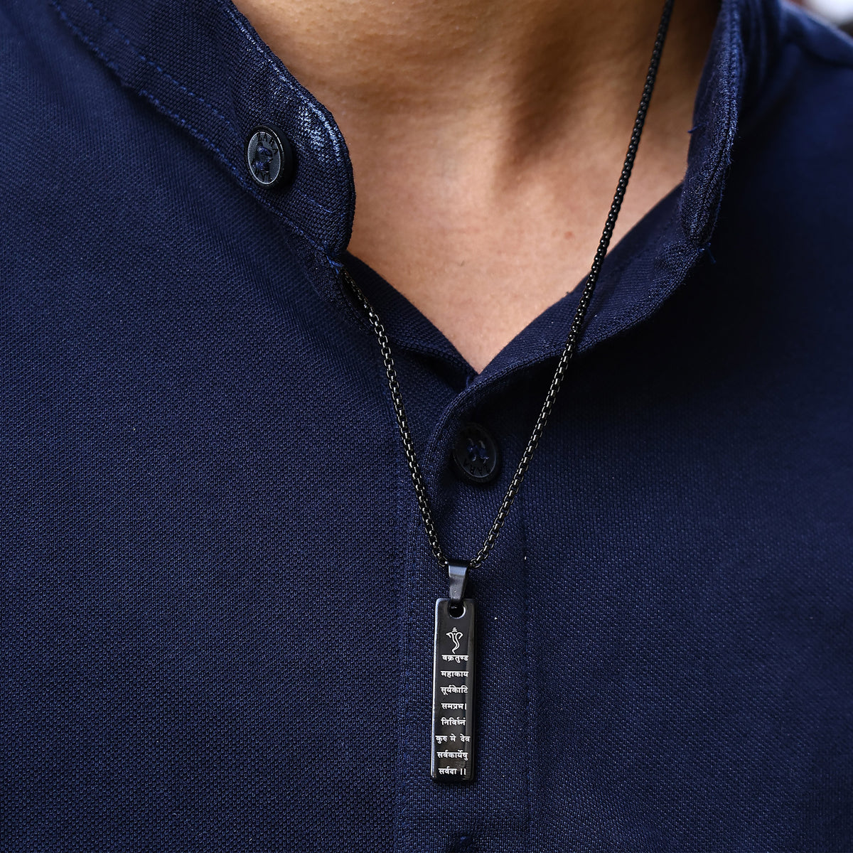 Ganesh Mantra Pendant (IGP Plating) - Abhimantrit