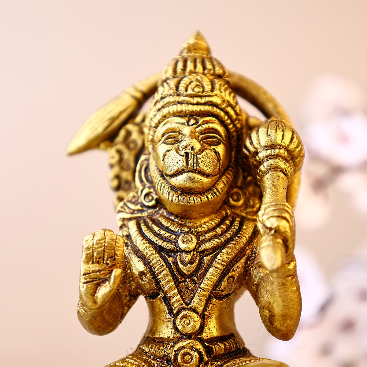 Brass Hanuman Ji Idol Sitting - Abhimantrit