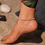 Amazonite Diamond Cut Anklet - Abhimantrit & Certified