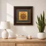 Shri Shri Yantra Raw Pyrite Frame - Wealth & Prosperity Energy Frame