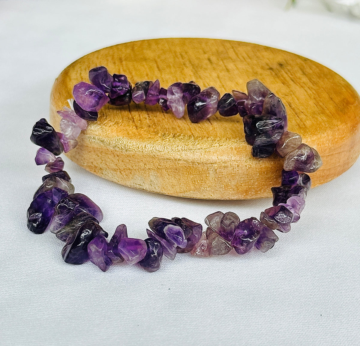 Attract Luck, Enhance Intuition, Improve Health & Skin: Amethyst Uncut Crystal Bracelet - Abhimantrit & Certified