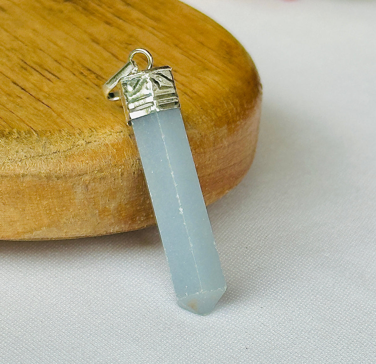 Angelite Pencil Pendant - Abhimantrit & Certified