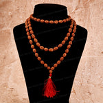 3 Mukhi Rudraksha Mala – Sacred Spiritual Necklace for Prayer, Meditation & Healing