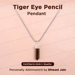 Tiger Eye Pencil Pendant for Courage, Focus & Grounded Confidence