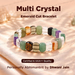 Multi Crystal Emerald Cut Bracelet Balance Clarity Positive Energy