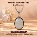 Green Aventurine Oval Stone Pendant - Abhimantrit & Certified