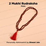 2 Mukhi Rudraksha Mala – Sacred Spiritual Necklace for Unity, Meditation & Divine Blessings