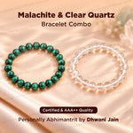 Malachite & Clear Quartz Bracelet (Mood Swings and treats menstruation) Abhimantrit & Certified