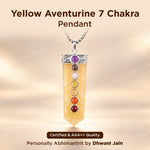 Yellow Aventurine Seven Chakra Stone Pendant - Abhimantrit & Certified