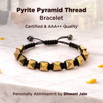 Golden Pyrite Pyramid Thread Bracelet - Abhimantrit & Certified