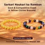 Sarkari Naukari ka Ramban: Govt & Competitive Exam & Yellow Citrine Bracelet - Abhimantrit & Certified