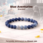 Improve Good Communication Skills: Blue Aventurine Bracelet - Abhimantrit & Certified