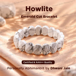 Howlite Emerald Cut Bracelet – Calm Mind, Emotional Balance & Inner Pe