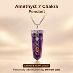 Amethyst Seven Chakra Stone Pendant - Abhimantrit & Certified