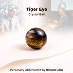 Natural Tiger Eye Crystal Ball Abhimantrit Certified