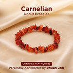 Carnelian Uncut Bracelet Supports In Achieving Goals - Abhimantrit & Certified