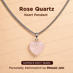 Original Rose Quartz Heart Pendant - Abhimantrit & Certified