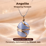 Angelite Wrapping Pendant - Abhimantrit