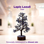 Lapis Lazuli tree with a blurred indoor background