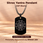 Black Shree Yantra: Blessing & Protection Pendant - Abhimantrit