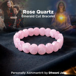 Rose Quartz bracelet with people in the background