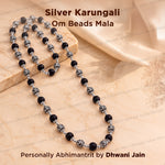Silver Karungali Om Beads Mala Spiritual Prayer & Meditation