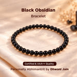 Remove Psychic Smog from Your Aura (Black Obsidian) Bracelet - Abhimantrit & Certified