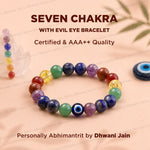 7 chakra with evil eye bracelet-Abhimantrit & Certified