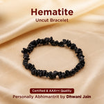 Hematite Uncut Crystal Bracelet - Abhimantrit & Certified