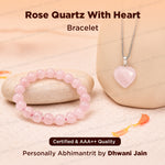 Rose Quartz Bracelet & Pendant Combo - Abhimantirt & Certified