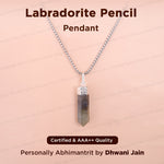 Labradorite Pencil Pendant - Abhimantrit & Certified