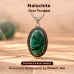 Malachite Oval Pendant - Abhimantrit & Certified