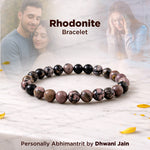 Rhodonite Stone Bracelet - Abhimantrit & Certified