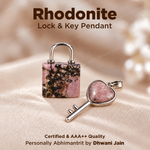 Rhodonite Lock And Key Pendant -Abhimantrit & Certified