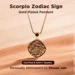 Scorpio Zodiac Sign Gold Plated Pendant for Inner Strength & Self-Awareness