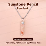 Sunstone Pencil Pendant - Abhimantrit & Certified