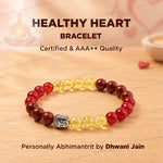 Healthy Heart Balance Bracelet (Red Carnelian, Yellow Citrine and Red Jasper)-Abhimantrit & Certified