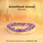 Attract Luck, Enhance Intuition, Improve Health & Skin: Amethyst Uncut Crystal Bracelet