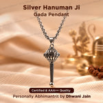 Silver Hanuman Ji Gada Pendant ( Blessings & Protection)- Abhimantrit